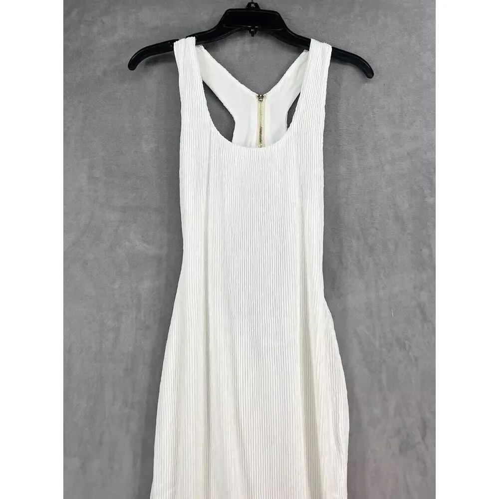 Rumer The Label Rosa Maxi Dress Size X-Small White Ribbed Stretchy Bodycon - Picture 5 of 11